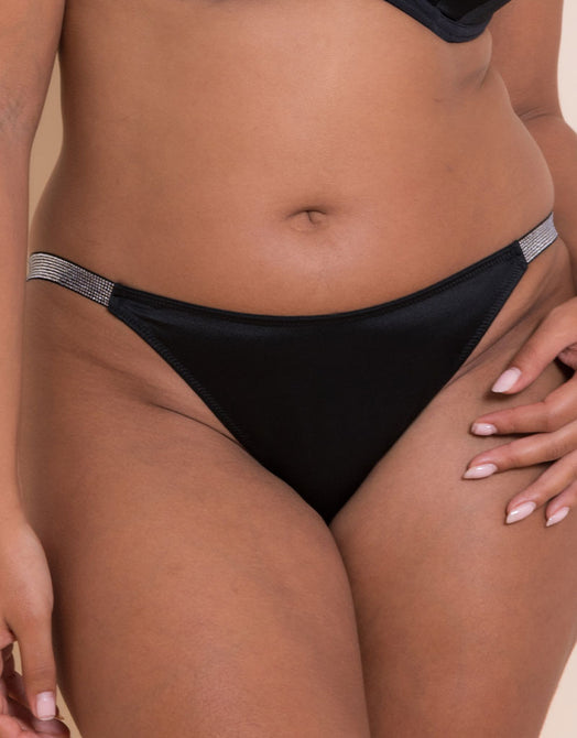 Curvy Kate Boost Diamante Tanga Black