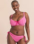 Curvy Kate Holiday Check Scooped Balcony Bikini Top Raspberry Pink