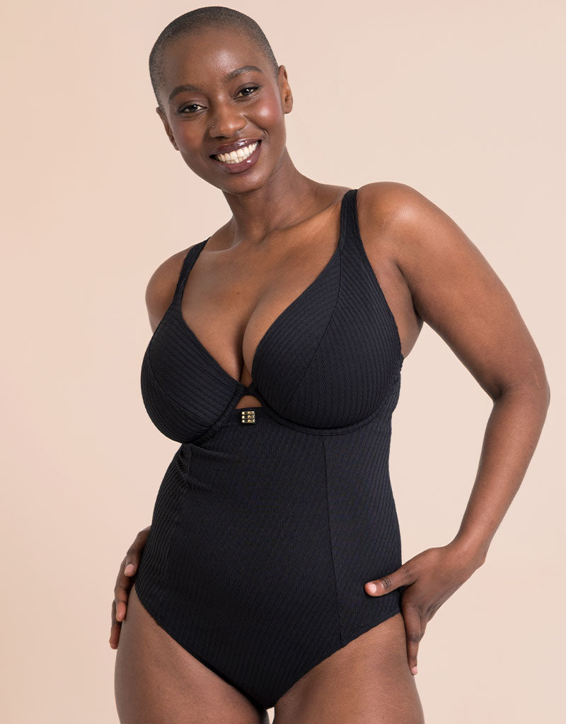 Curvy Kate Jet Set Multiway Plunge Swimsuit Black