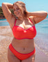 Curvy Kate Minimalist Bandeau Strapless Multiway Bikini Top Coral/Pink