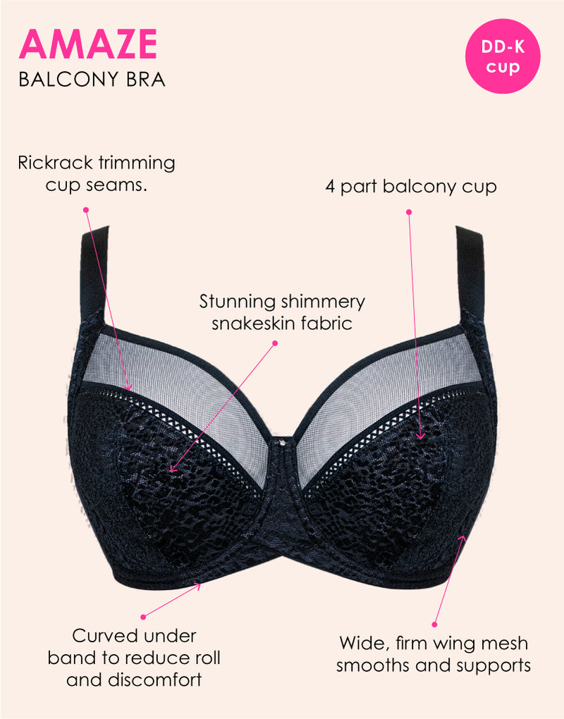 Curvy Kate Amaze Balcony Side Support Bra Black