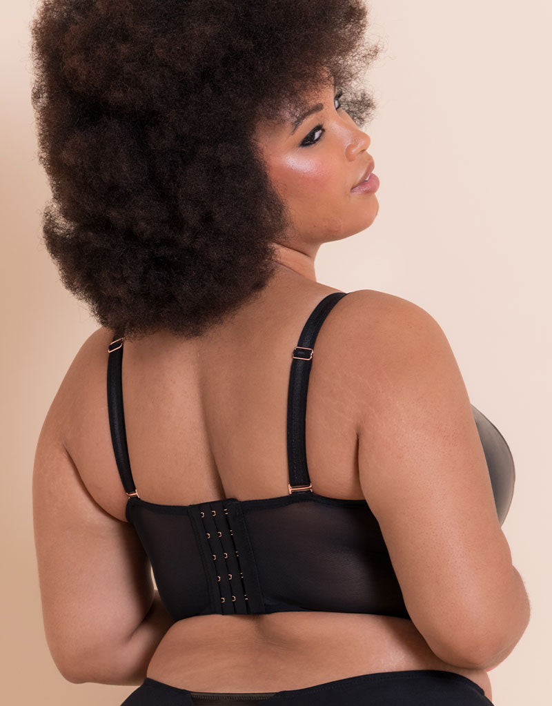 Scantilly Hell For Pleather Superplunge Longline Bra Black