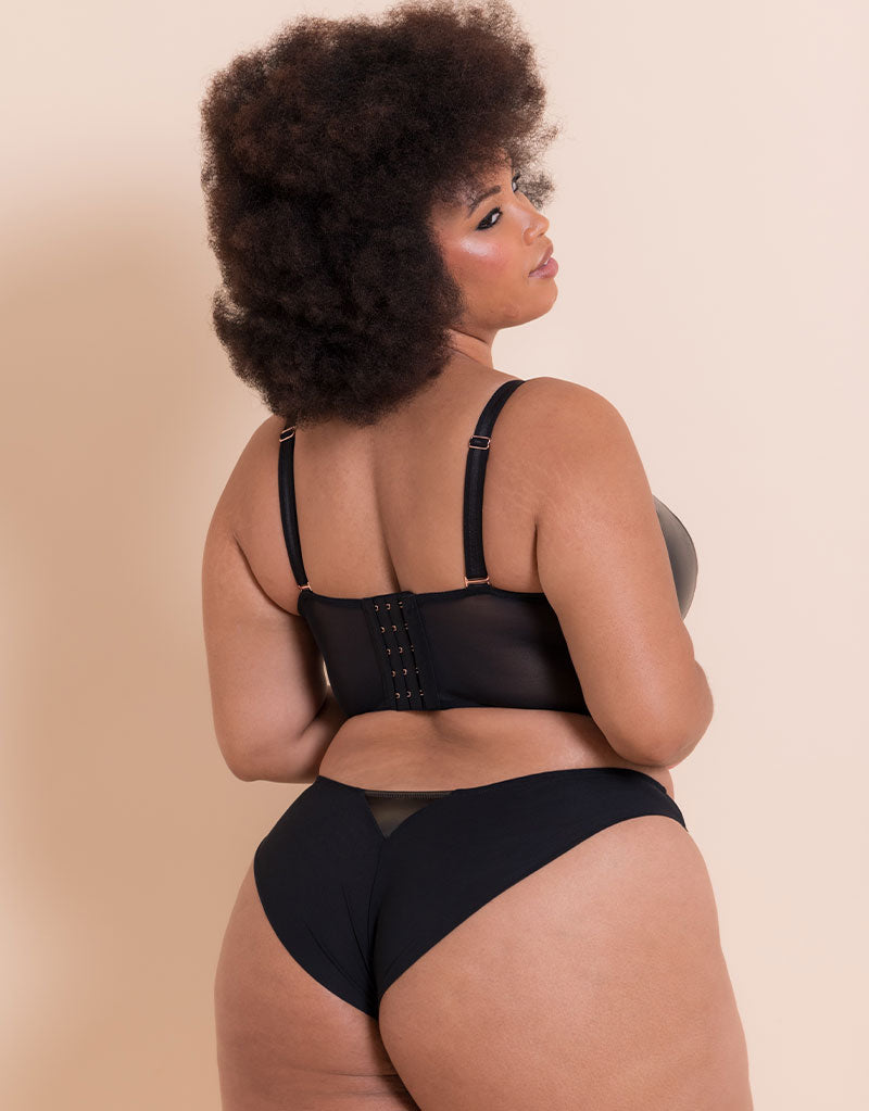 Scantilly Hell For Pleather Superplunge Longline Bra Black