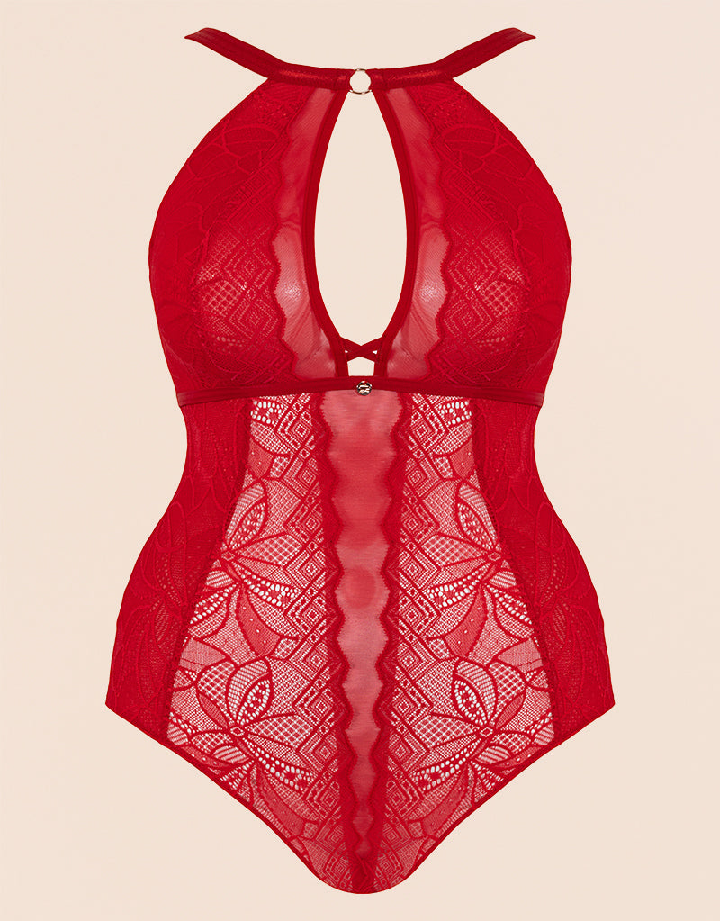 Scantilly Opulence Multiway Stretch Lace Body Ruby Red