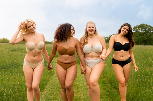 Average Size Figure Types in 34D Bra Size Four Section Cup and J
