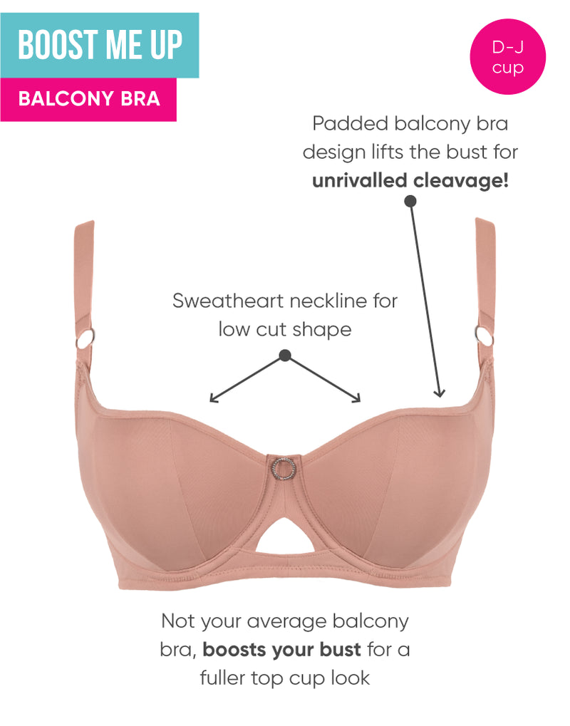 Curvy Kate Boost Me Up Padded Balcony Bra Latte Curvy Kate UK