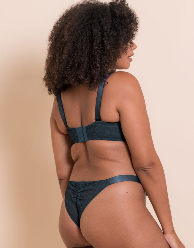 Curvy Kate All Night Lace Tanga Denim Blue