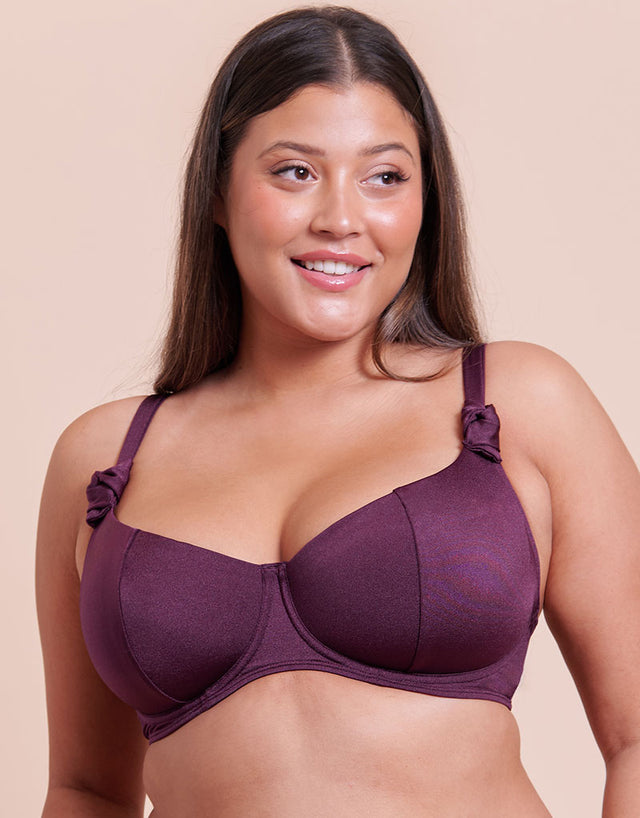 Curvy Kate Beach Bliss Scooped Balcony Bikini Top Mulberry Purple