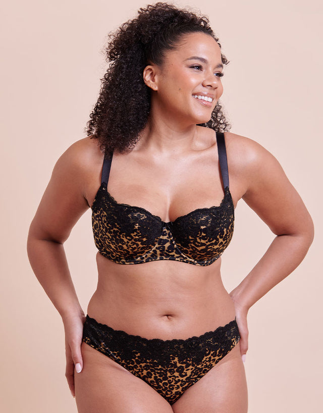 Curvy Kate Boost Lace Padded Balcony Bra Leopard Print