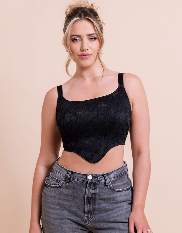 Curvy Kate Calla Longline Corset Bra Black