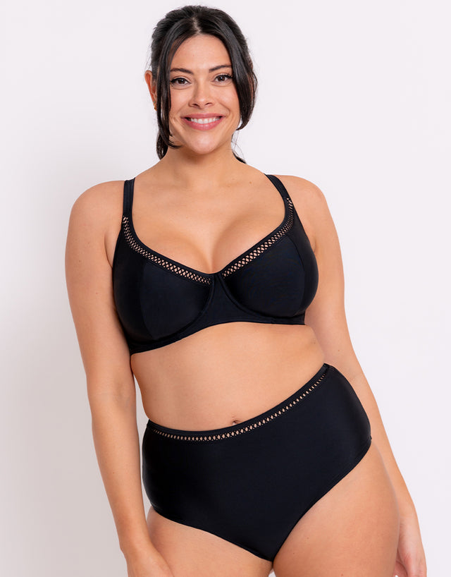 Curvy Kate First Class High Waist Bikini Bottom Black