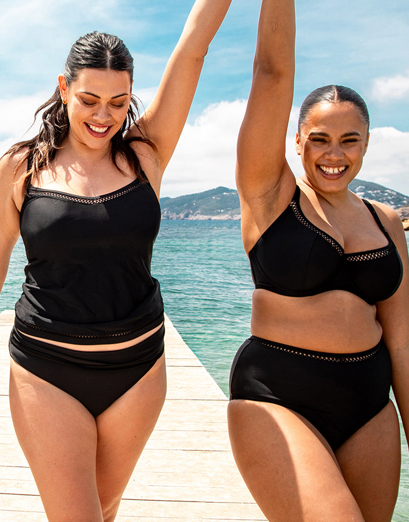 Curvy Kate First Class Plunge Tankini Multiway Top Black Curvy Kate UK