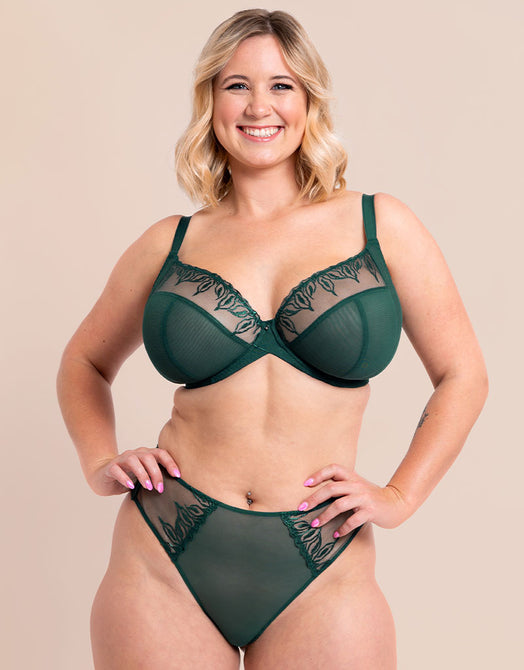 Curvy Kate Flare Full Plunge Side Support Multiway Bra Emerald Sparkle