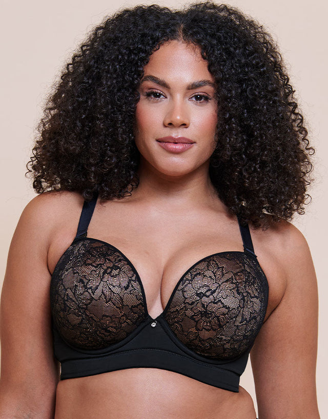 Curvy Kate Hey Girls SuperPlunge Strapless Multiway Bra Black/Latte