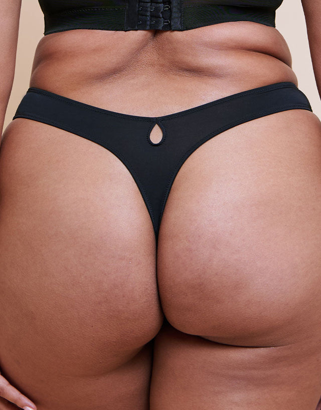 Curvy Kate Hey Girls Thong Black/Latte