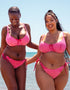 Curvy Kate Holiday Check Scooped Balcony Bikini Top Raspberry Pink