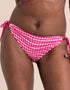 Curvy Kate Holiday Check Tie-Side Bikini Brief Raspberry Pink