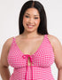 Curvy Kate Holiday Check Non Wired Swimsuit Raspberry Pink