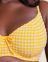Curvy Kate Holiday Check Scooped Balcony Bikini Top Sunshine Yellow