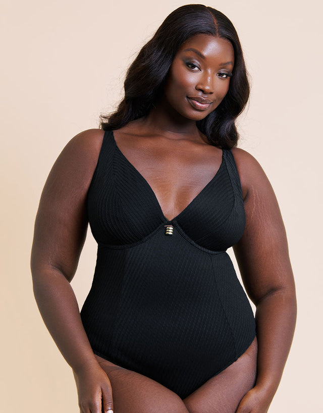 Curvy Kate Jet Set Multiway Plunge Swimsuit Black