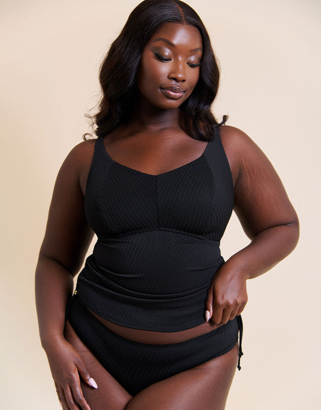 Curvy Kate Jet Set Non-Wired Multiway Tankini Top Black