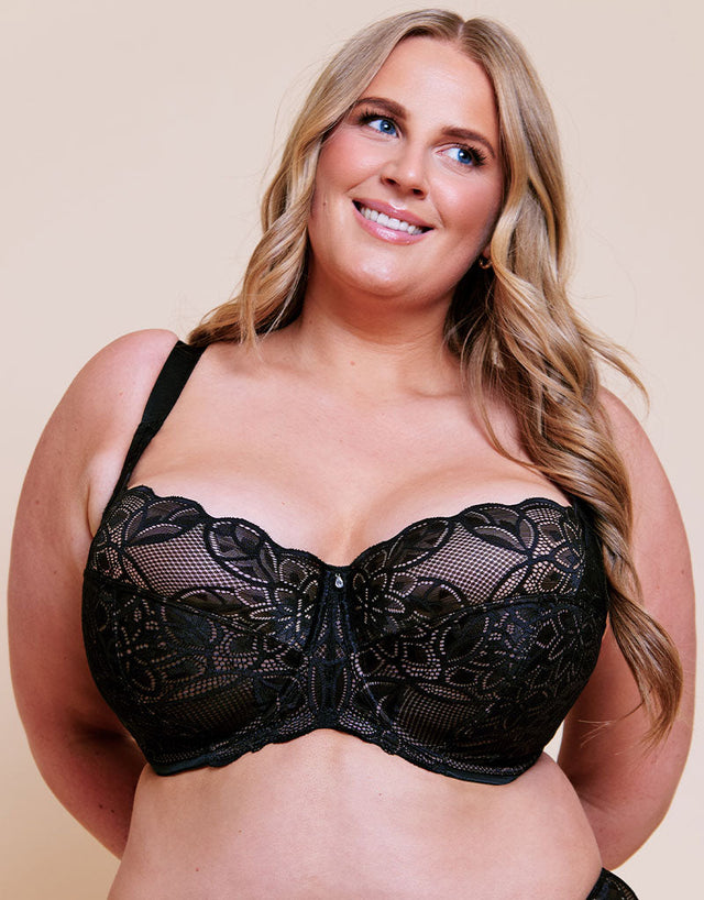 Curvy Kate Lovelace Full Cup Side Support Bra Black/ Taupe