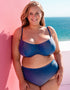 Curvy Kate Sapphire Seas High Waist Bikini Brief Blue Sparkle