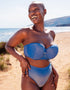 Curvy Kate Sapphire Seas Bandeau Bikini Top Blue Sparkle