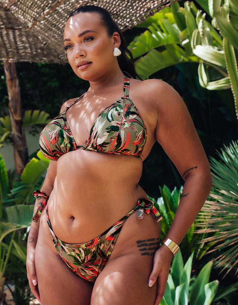 Sunset Palm String Bikini Top