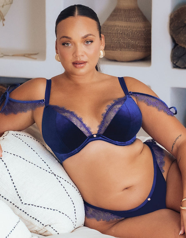 Scantilly Glamour Puss Superplunge Padded Plunge Bra Midnight Navy