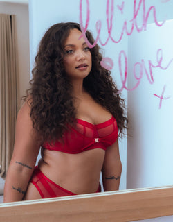 Scantilly Loved Up Balcony Bra Crimson