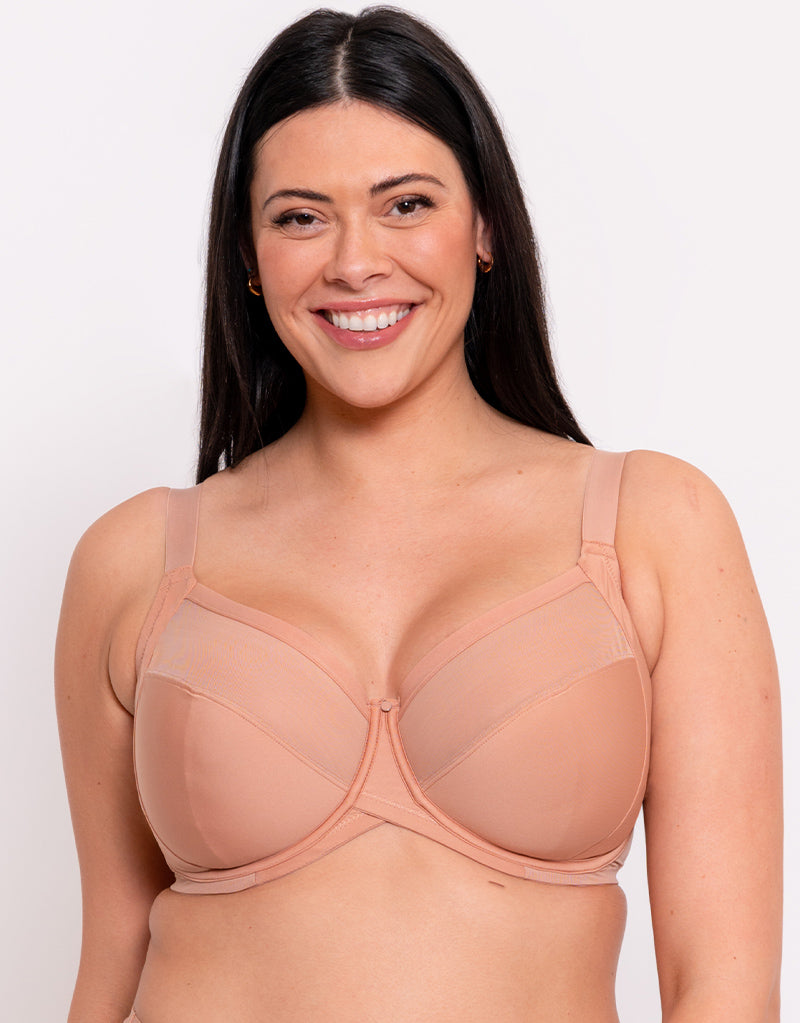 Curvy Kate Centre Stage Full Plunge Bra Latte Curvy Bras, jockey