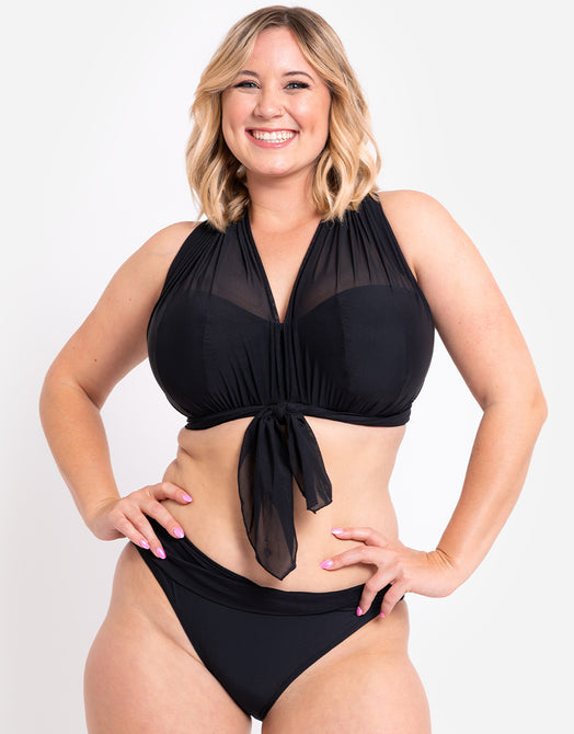 Curvy Kate Wrapsody Black Bandeau Swimsuit Curvy Kate UK