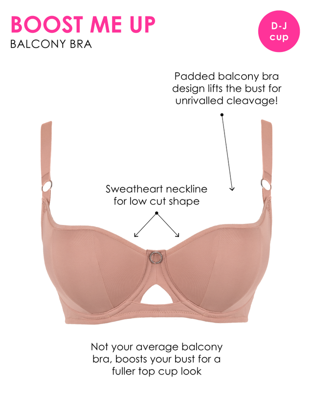 Curvy Kate Boost Me Up Padded Balcony Bra Latte