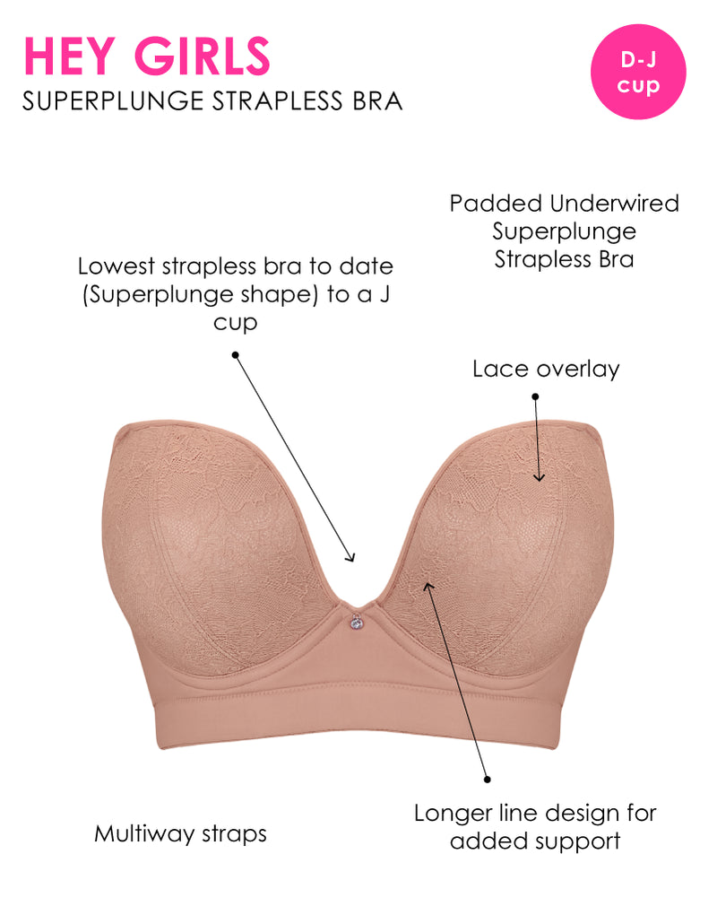 Curvy Kate Hey Girls SuperPlunge Strapless Multiway Bra Latte Curvy