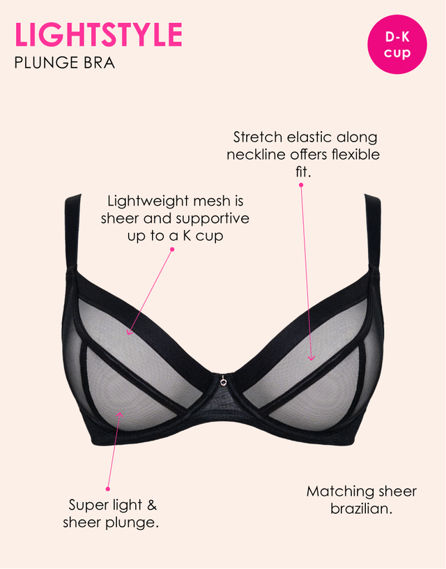 Curvy Kate Lightstyle Plunge Bra Black Curvy Kate UK