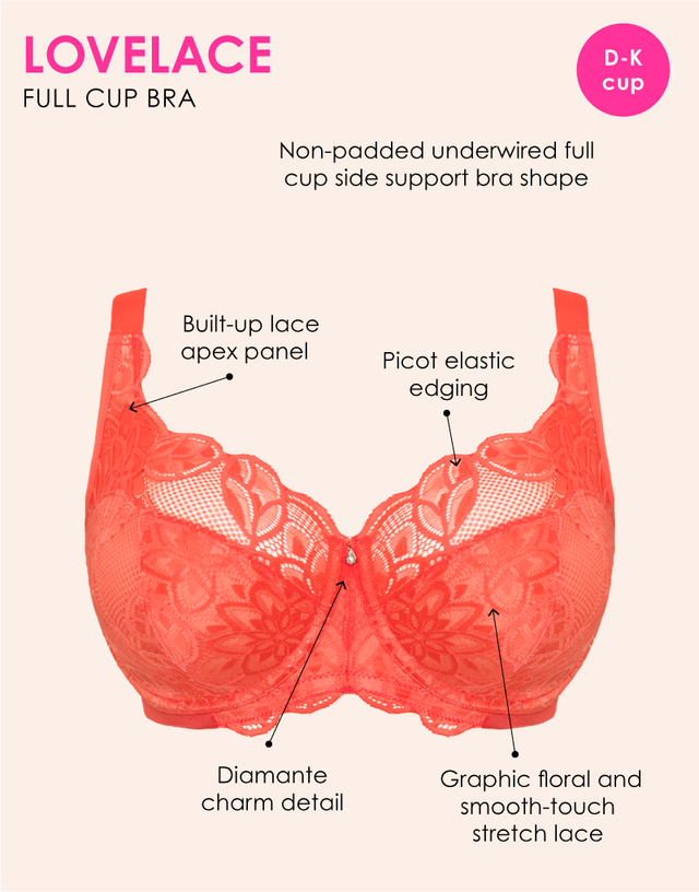 Curvy Kate Lovelace Full Cup Side Support Bra Coral