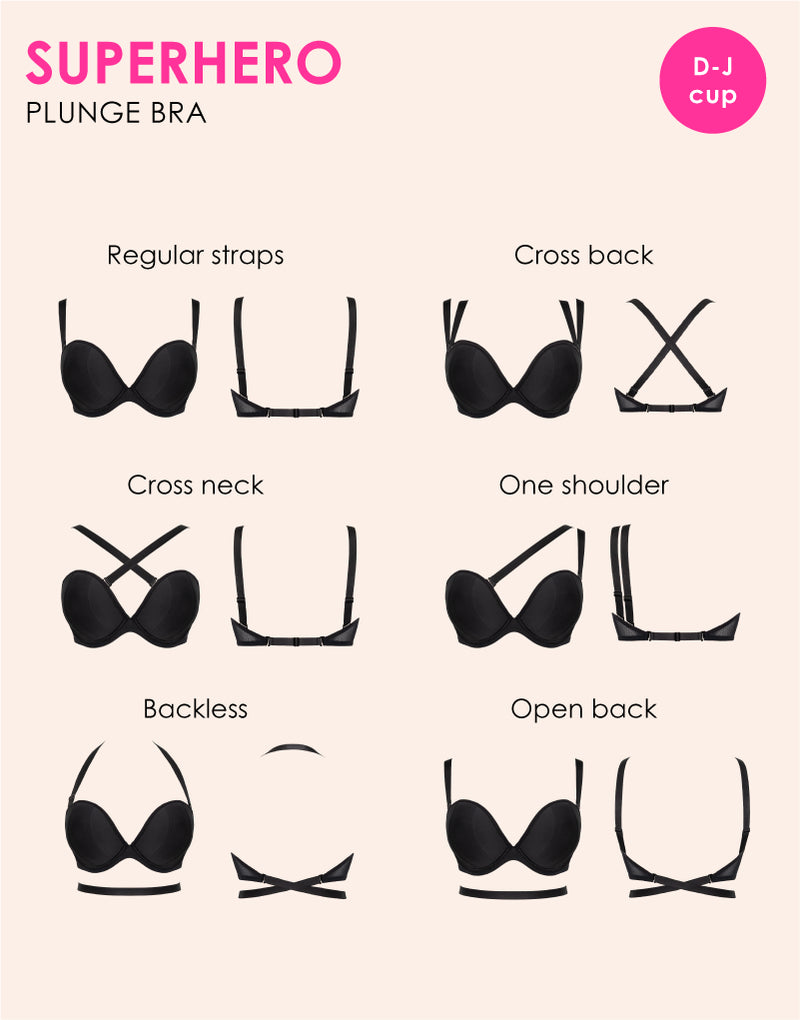 Curvy Kate Superhero Multiway Padded Plunge Bra Black Curvy Kate UK