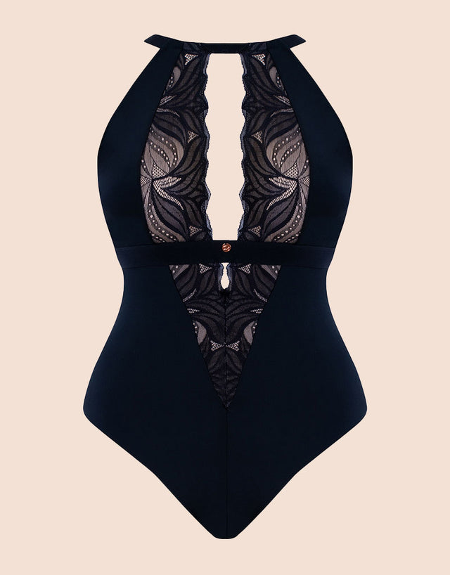 Scantilly Indulgence Multiway Stretch Lace Body Black/Latte