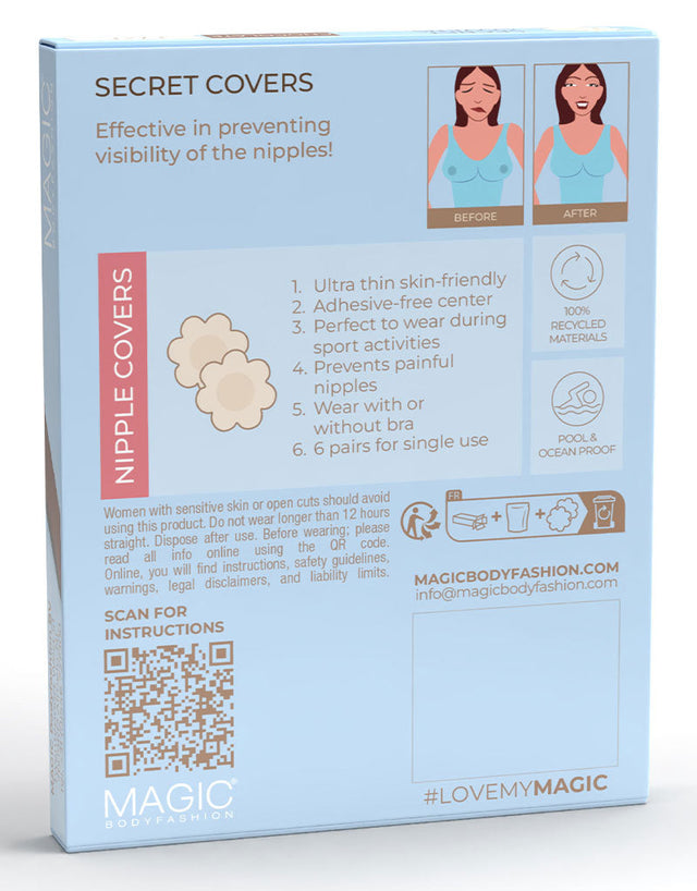 Magic Secret Fabric Nipple Covers x6 Pairs Latte Beige