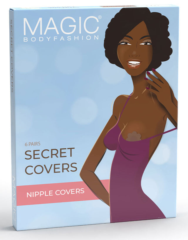 Magic Secret Fabric Nipple Covers x6 Pairs Mocha Brown