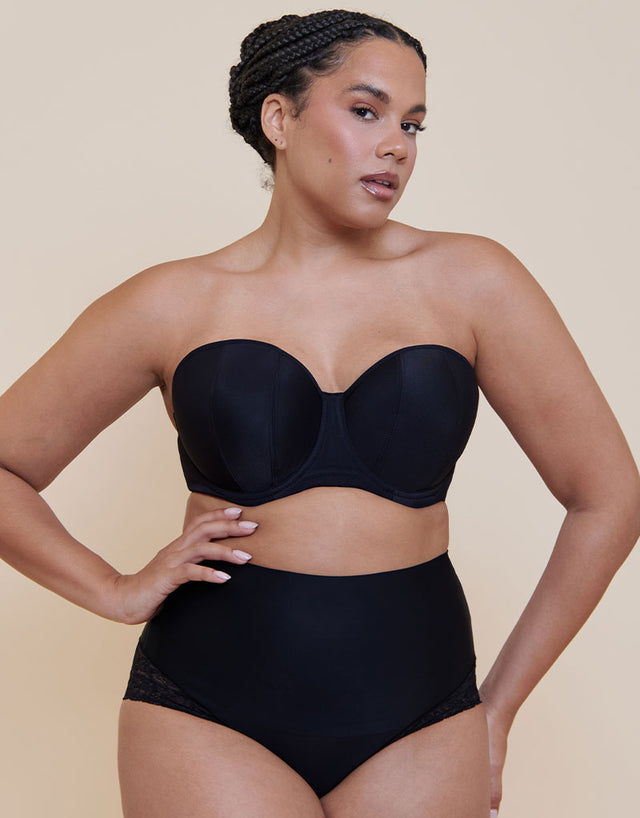 Magic Tummy Shaper Lace Control Brief Black