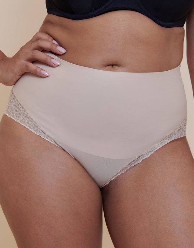 Magic Tummy Shaper Lace Control Brief Latte Beige