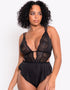 Scantilly After Hours Stretch Lace Teddy Black
