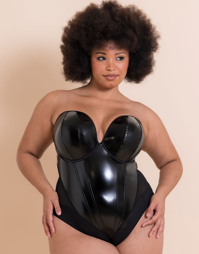 Scantilly Classique Plunge Strapless Padded Body Black