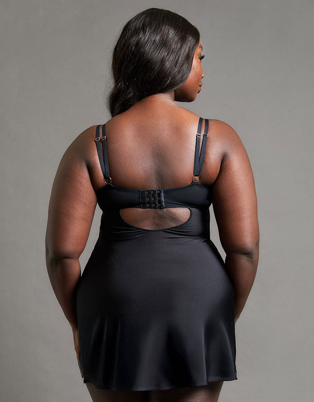 Scantilly Embrace Wired Deep Plunge Chemise Black