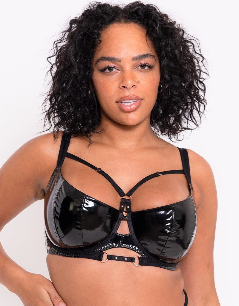 Scantilly Buckle Up Padded Half Cup Bra Black