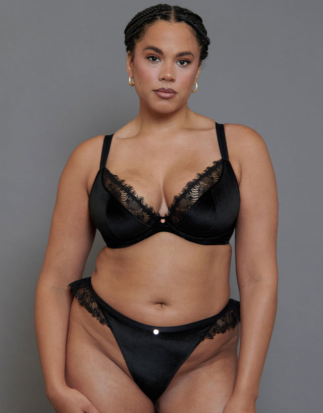 Scantilly Glamour Puss Superplunge Padded Plunge Bra Black