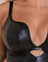 Scantilly Hell For Pleather Superplunge Longline Bra Black