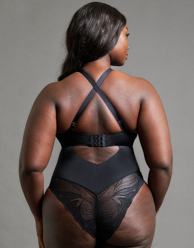 Scantilly Indulgence Multiway Stretch Lace Body Black/Latte
